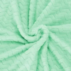 Couverture - SPRINGOS - Zigzag - 70 x 160 cm - Polyester - Vert pastel
