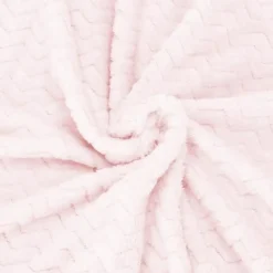 Couverture - SPRINGOS - Zigzag - 130 x 180 cm - Rose pastel - Douce et chaude