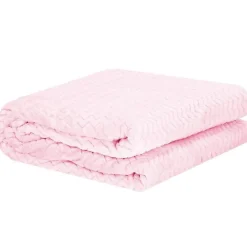 Couverture - SPRINGOS - Zigzag - 70 x 160 cm - Rose clair - Douce et chaude