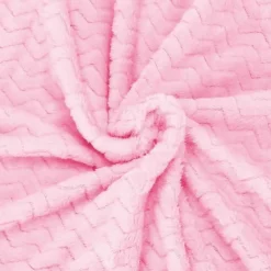 Couverture - SPRINGOS - Zigzag - 130 x 180 cm - Polyester - Rose bébé