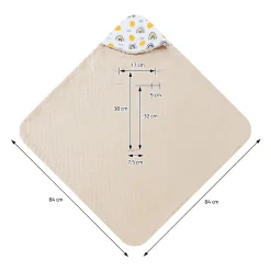 Couverture bébé moelleuse Joyz 84x84 cm beige motif arc-en-ciel en coton/polyester lavable à machine