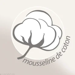 Couverture courtepointe en mousseline de coton 150x150 cm + 5 cm ELZA vert mousse