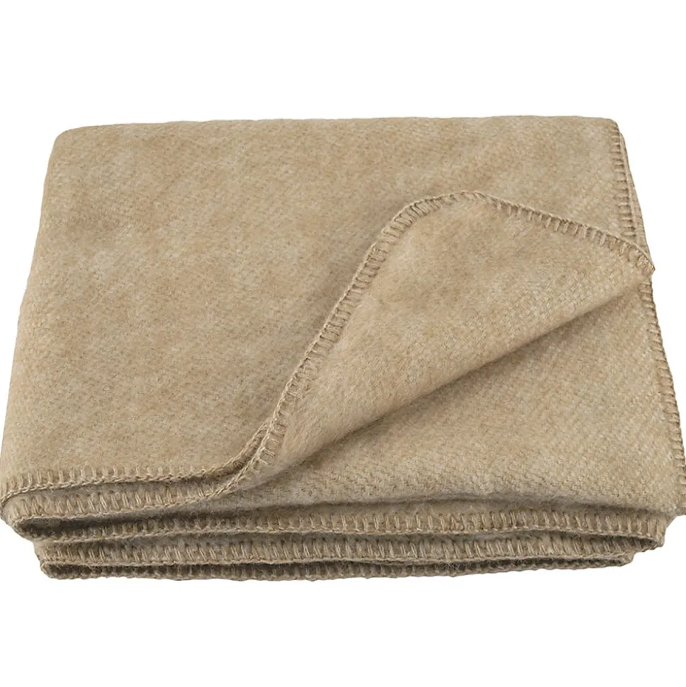 Couverture en laine mélangée 240x260 cm OSLOO beige lin