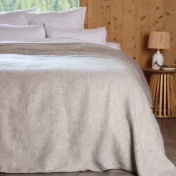 Couverture en laine mélangée 220x240 cm OSLOO gris perle