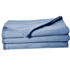 Couverture en polaire unie (220x240 cm - Bleu)