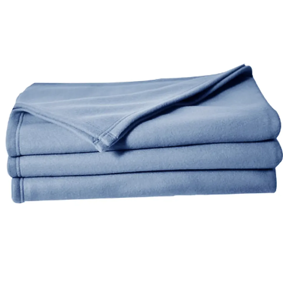 Couverture en polaire unie (220x240 cm - Bleu)