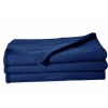 Couverture en polaire unie (220x240 cm - Bleu Marine)