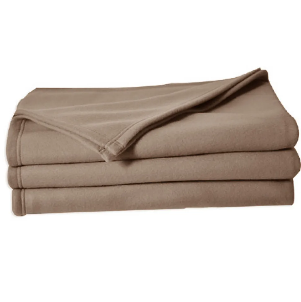 Couverture en polaire unie (180x220 cm - Taupe)