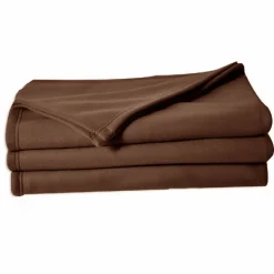 Couverture en polaire unie (180x220 cm - Marron chocolat)