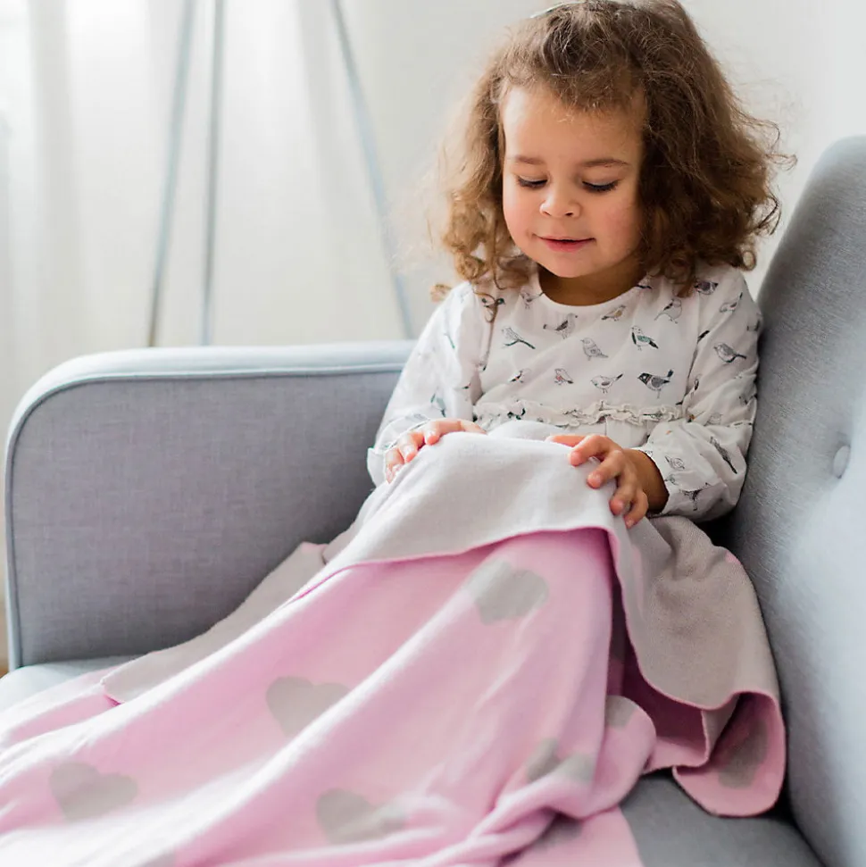 Couverture enfant cœurs 100 x 80 cm