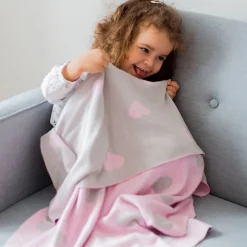 Couverture enfant cœurs 100 x 80 cm