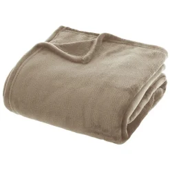 Couverture flanelle Atmosphera 180 x 230 cm beige polyester
