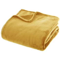 Couverture flanelle Atmosphera 180 x 230 cm jaune
