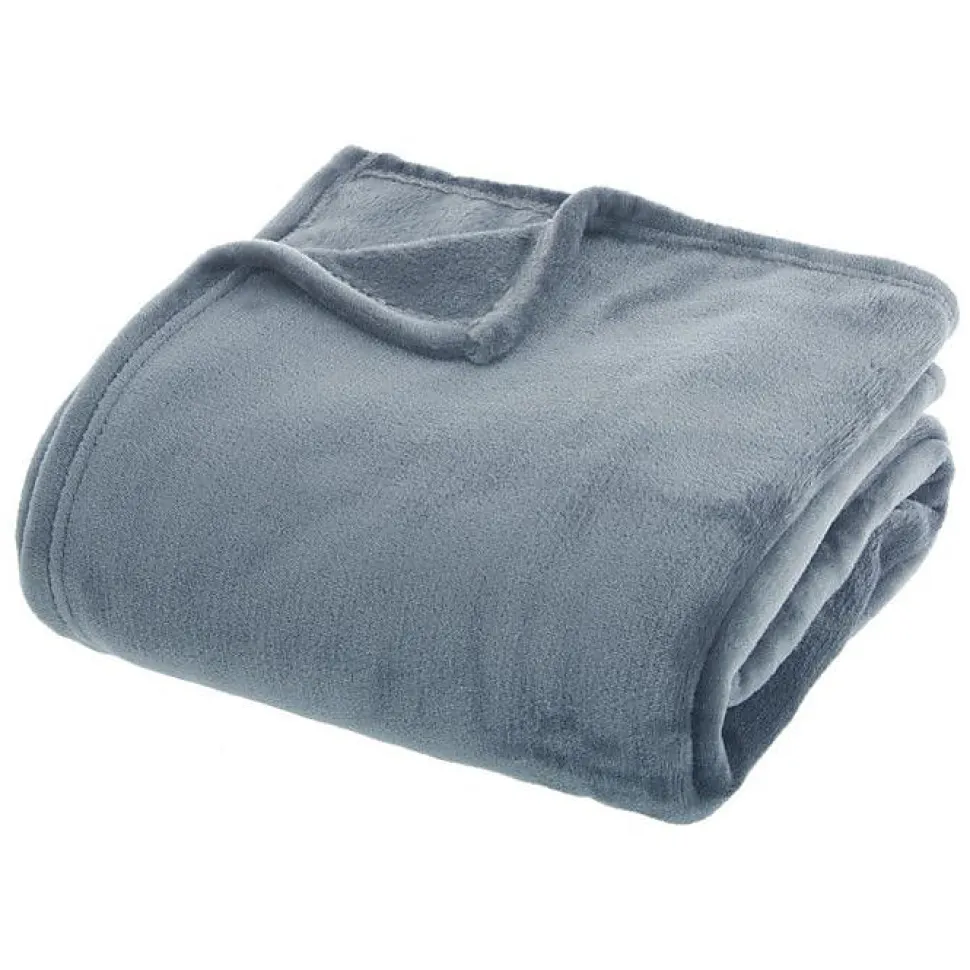 Couverture flanelle Atmosphera 180 x 230 cm bleu polyester