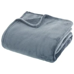 Couverture flanelle Atmosphera 180 x 230 cm bleu polyester