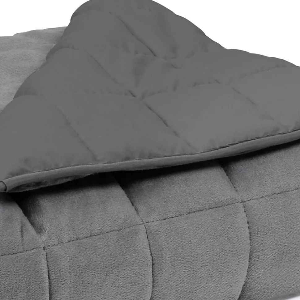 Couverture lestée 150x200 CM CELESTE bicolore gris clair et gris 9 kg