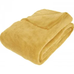 Couverture microfibre Atmosphera 180 x 230 cm jaune