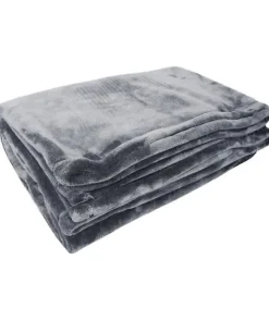 Couverture microflanelle 220x240 cm gris