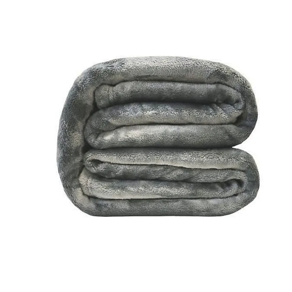 Couverture microflanelle 220x240 cm gris