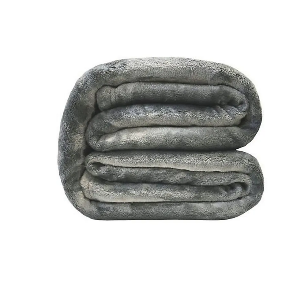 Couverture microflanelle 220x240 cm gris