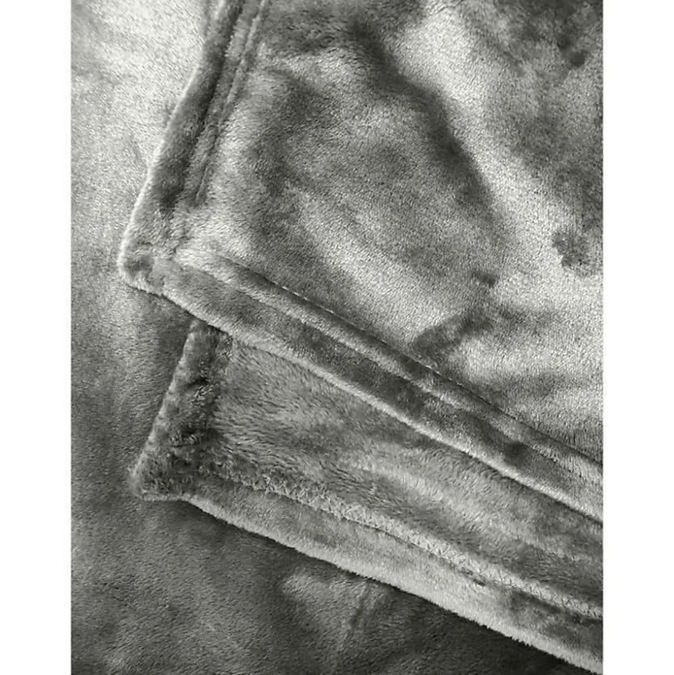 Couverture microflanelle 220x240 cm gris