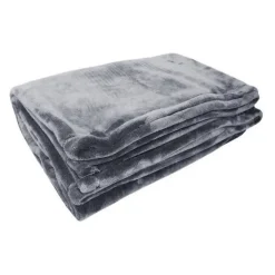 Couverture microflanelle 180 x 220 cm gris