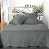 Couverture molletonné surpiquage graphique (230x250 cm - Gris Foncé)