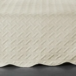 Couverture molletonné surpiquage graphique (180x240 cm - Beige)