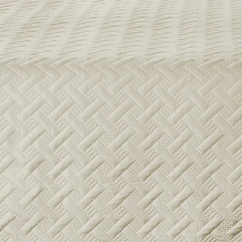 Couverture molletonné surpiquage graphique (180x240 cm - Beige)