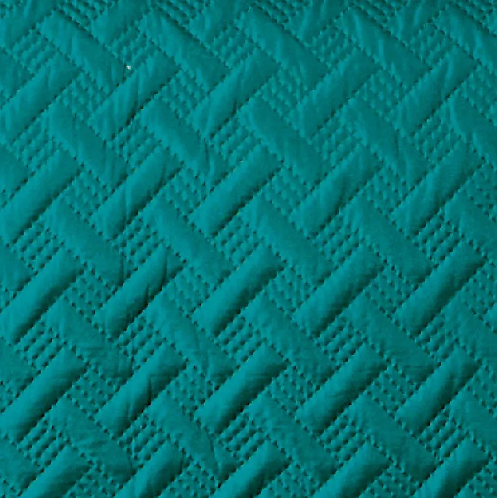 Couverture molletonné surpiquage graphique (150x150 cm - Turquoise)