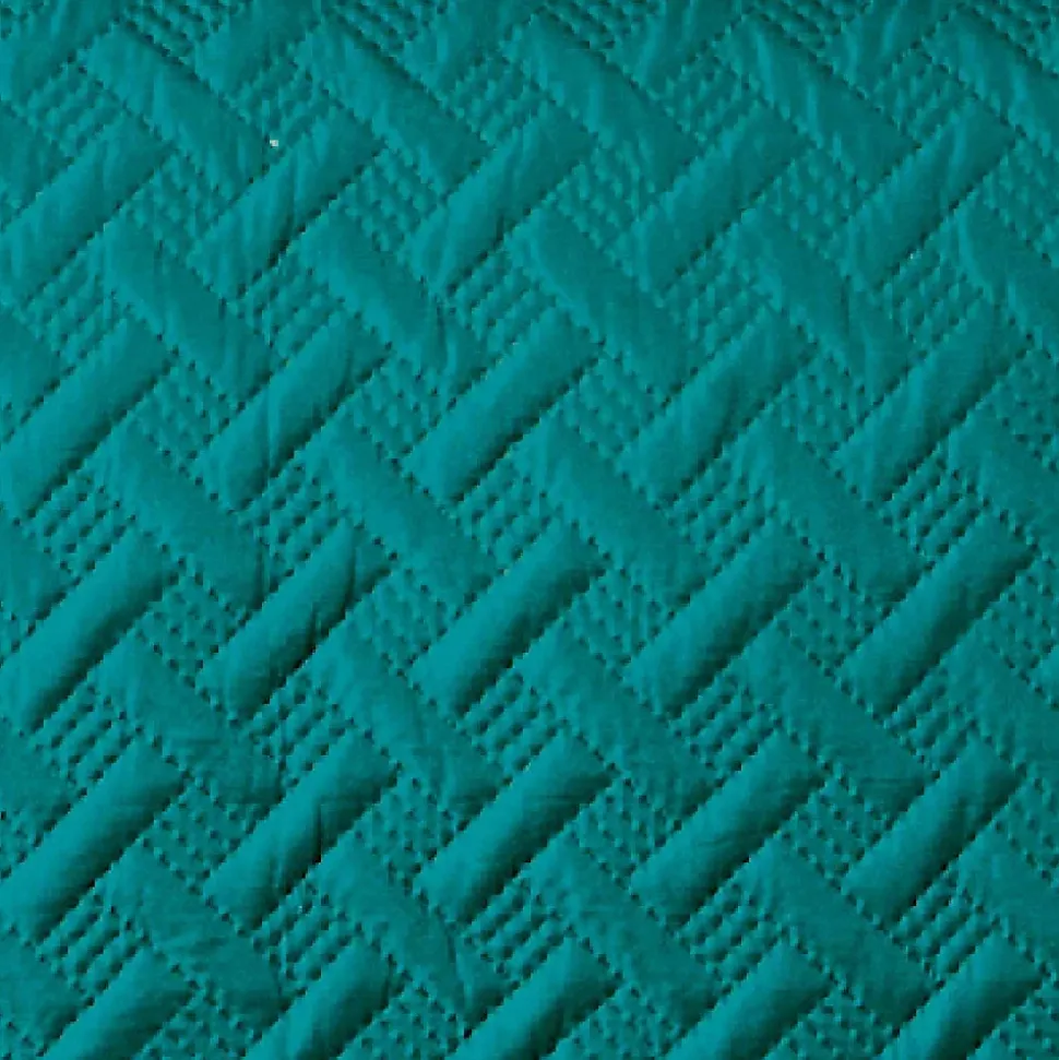 Couverture molletonné surpiquage graphique (230x250 cm - Turquoise)