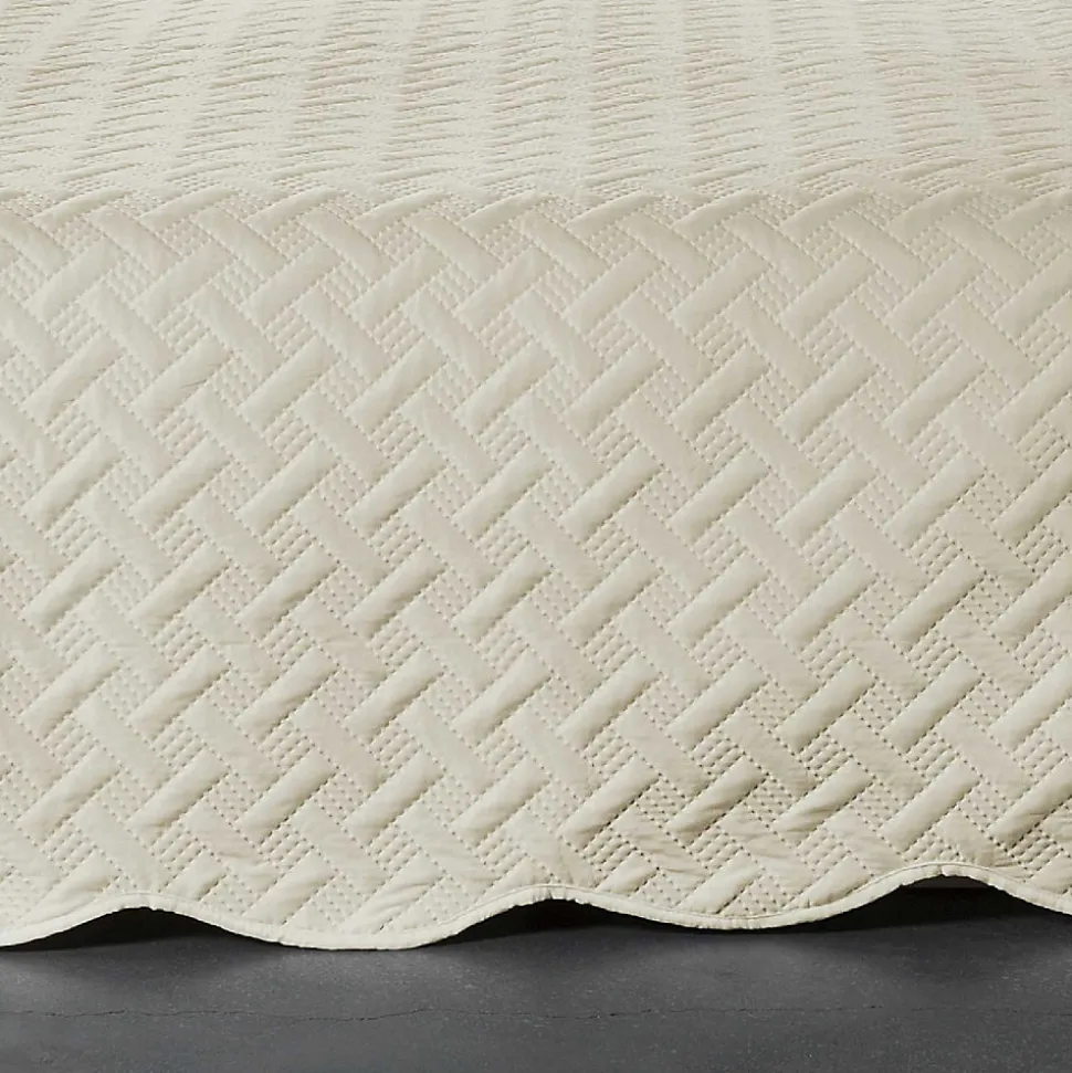 Couverture molletonné surpiquage graphique (250x260 cm - Beige)