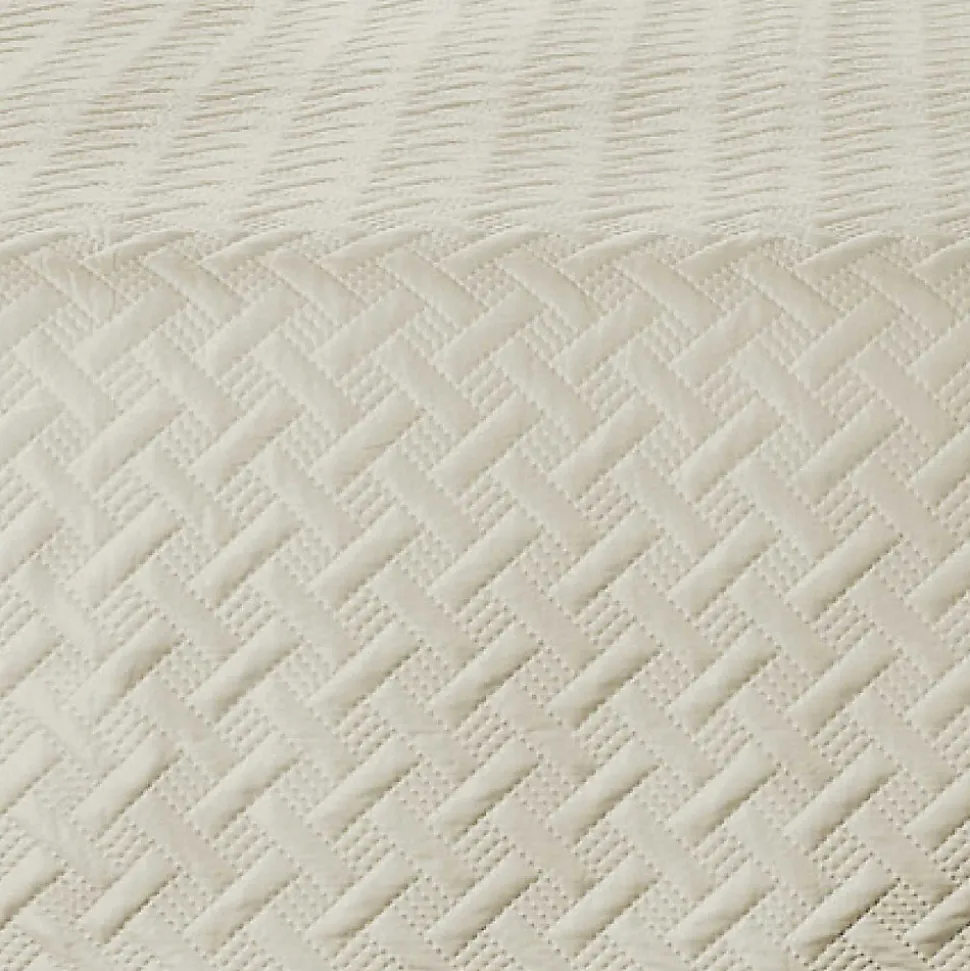 Couverture molletonné surpiquage graphique (250x260 cm - Beige)