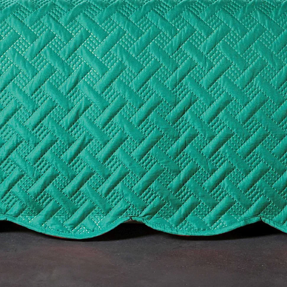 Couverture molletonné surpiquage graphique (150x150 cm - Vert)
