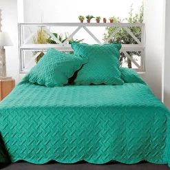 Couverture molletonné surpiquage graphique (180x240 cm - Vert)