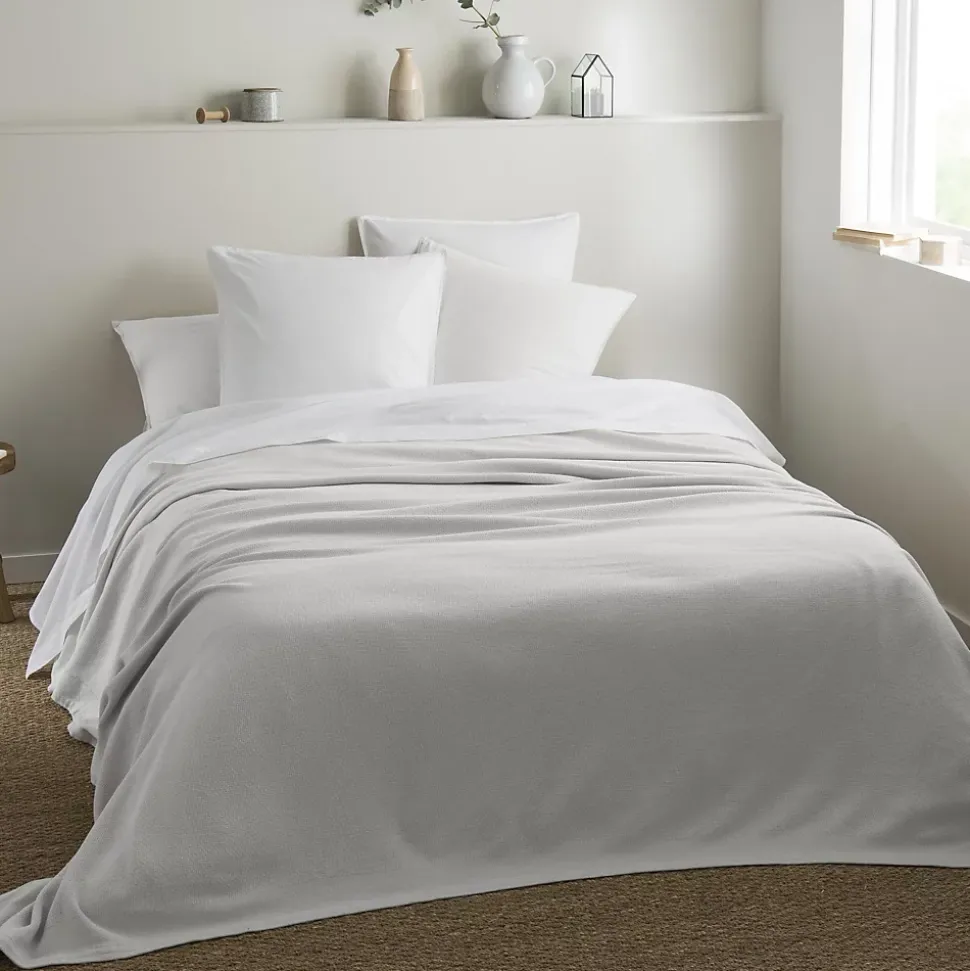 Couverture naturelle en 100% coton recyclé (180x240 cm - Gris Perle)