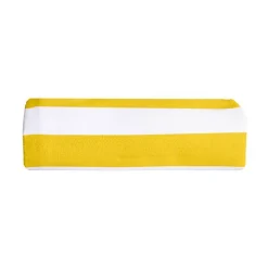 Couverture plaid 100% coton jaune avec pompons 130x170cm SLAVANN - SACASA