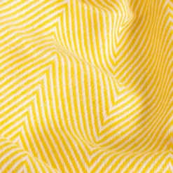 Couverture plaid 100% coton jaune avec franges 180x220cm ZIGORA - SACASA
