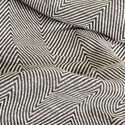 Couverture plaid 100% coton noire avec franges ZIGGY - SACASA