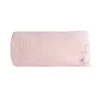 Couverture plaid 100% coton rose pâle avec franges 130x170cm BITALD - SACASA