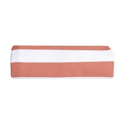 Couverture plaid 100% coton rose saumon avec pompons 130x170cm SLAVANN - SACASA