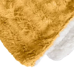 Couverture plaid BERGIL en polyester jaune 180x220 cm - SACASA