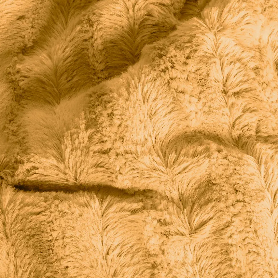 Couverture plaid en polyester jaune 130x170 cm - Collection BERGIL - SACASA