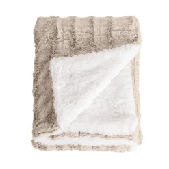 Couverture plaid en polyester beige 130x170 cm - Collection BERGIL - SACASA