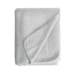 Couverture plaid gris clair 130x170cm SMOOTIK - SACASA