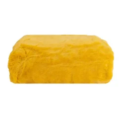 Couverture plaid jaune 130x160cm MINNOR - SACASA