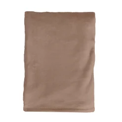 Couverture Plaid marron FLANBERG en Polyester - 180x220 cm - SACASA