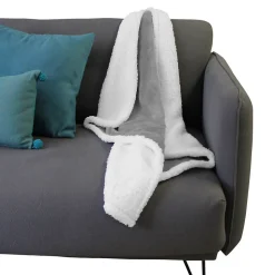 Couverture, plaid polaire pour enfant 75 x 100 cm en flanelle et sherpa ultra doux - Bleu - Monsieur Bébé