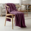 Couverture plaid violette 130x170cm SMOOTHY - SACASA