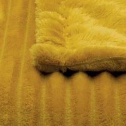 Couverture polaire - - Effet côtelé 3D (180x240 cm - Jaune)